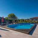 Piscine bois octogonale allongée 400x610cm AZURA toute équipée UBBINK