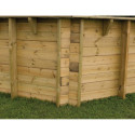 Piscine bois octogonale allongée 400x610cm AZURA toute équipée UBBINK