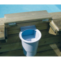 Piscine bois octogonale allongée 400x610cm AZURA toute équipée UBBINK