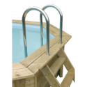 Piscine bois octogonale allongée 400x610cm AZURA toute équipée UBBINK