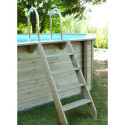 Piscine bois octogonale allongée 400x610cm AZURA toute équipée UBBINK