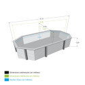 Piscine bois octogonale allongée 400x610cm AZURA toute équipée UBBINK