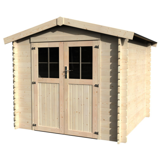 Abri de jardin Flandres 6,12m² en bois massif 28mm avec double porte – Décor et Jardin