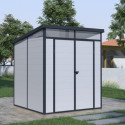 Abri de jardin en résine 3,24m² gris clair toit monopente skylight + plancher - Jobu