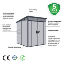 Abri de jardin en résine 3,24m² gris clair toit monopente skylight + plancher - Jobu