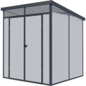 Abri de jardin en résine 3,24m² gris clair toit monopente skylight + plancher - Jobu