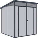 Abri de jardin en résine 3,24m² gris clair toit monopente skylight + plancher - Jobu