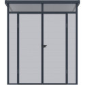 Abri de jardin en résine 3,24m² gris clair toit monopente skylight + plancher - Jobu