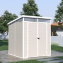 Abri de jardin en résine 3,24m² beige toit monopente skylight + plancher - Jobu