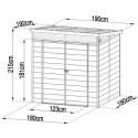 Abri de jardin en résine 3,24m² beige toit monopente skylight + plancher - Jobu