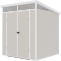 Abri de jardin en résine 3,24m² beige toit monopente skylight + plancher - Jobu