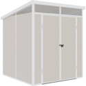 Abri de jardin en résine 3,24m² beige toit monopente skylight + plancher - Jobu