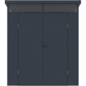Abri de jardin en résine 3,24m² anthracite toit monopente skylight + plancher - Jobu