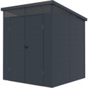 Abri de jardin en résine 3,24m² anthracite toit monopente skylight + plancher - Jobu