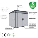 Abri de jardin en résine 4,10m² gris clair toit monopente skylight + plancher - Jobu
