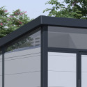 Abri de jardin en résine 4,10m² gris clair toit monopente skylight + plancher - Jobu