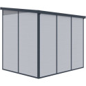 Abri de jardin en résine 4,10m² gris clair toit monopente skylight + plancher - Jobu