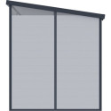 Abri de jardin en résine 4,10m² gris clair toit monopente skylight + plancher - Jobu