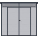 Abri de jardin en résine 4,10m² gris clair toit monopente skylight + plancher - Jobu