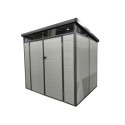 Abri de jardin en résine 4,10m² gris clair toit monopente skylight + plancher - Jobu