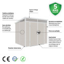Abri de jardin en résine 4,10m² beige toit monopente skylight + plancher - Jobu