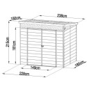 Abri de jardin en résine 4,10m² beige toit monopente skylight + plancher - Jobu