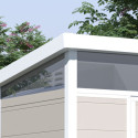 Abri de jardin en résine 4,10m² beige toit monopente skylight + plancher - Jobu