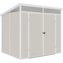 Abri de jardin en résine 4,10m² beige toit monopente skylight + plancher - Jobu