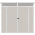 Abri de jardin en résine 4,10m² beige toit monopente skylight + plancher - Jobu