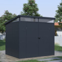 Abri de jardin en résine 4,10m² anthracite toit monopente skylight + plancher - Jobu