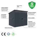 Abri de jardin en résine 4,10m² anthracite toit monopente skylight + plancher - Jobu