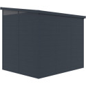 Abri de jardin en résine 4,10m² anthracite toit monopente skylight + plancher - Jobu