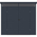 Abri de jardin en résine 4,10m² anthracite toit monopente skylight + plancher - Jobu