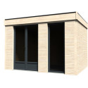 Studio de jardin Décor’Home en bois blanc 10m² avec double porte vitrée – Décor et Jardin