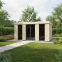 Studio de jardin Décor’Home en bois blanc 25m² avec double porte vitrée – Décor et Jardin