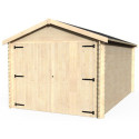 Garage Gamache double pente 15,69m² madriers 28mm avec double porte battante – Décor et Jardin 