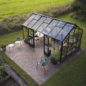 Serre anthracite Jubii 60 LE 15,1m² en aluminium et verre trempé 3mm - Juliana