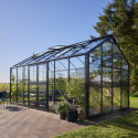 Serre anthracite Jubii 60 LE 15,1m² en aluminium et verre trempé 3mm - Juliana
