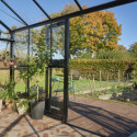 Serre anthracite Jubii 60 LE 15,1m² en aluminium et verre trempé 3mm - Juliana