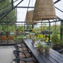 Serre de jardin Grand Oase 25,6m² en aluminium noir et verre trempé 3mm - Juliana