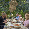 Serre de jardin Orangerie 21,5m² en aluminium noir et verre trempé 3mm - Juliana