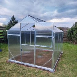 Serre de jardin 6,5m² en aluminium et polycarbonate 6mm Sanus L7 – Gampre