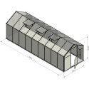 Serre de jardin 14,3m² en aluminium et polycarbonate 6mm Sanus L15 – Gampre