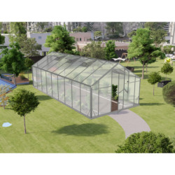 Serre de jardin 18,6m² en aluminium et polycarbonate 6mm Sanus XL18 – Gampre