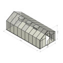 Serre de jardin 18,6m² en aluminium et polycarbonate 6mm Sanus XL18 – Gampre