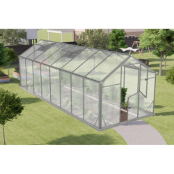 Serre de jardin 12,54m² en aluminium et polycarbonate 6mm Sanus L12 – Gampre