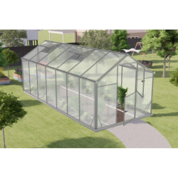 Serre de jardin 11m² en aluminium et polycarbonate 6mm Sanus L11 – Gampre