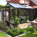 Serre de jardin R204H 6,91m² en aluminium noir et verre trempé BLACKLINE – ACD