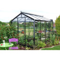 Serre de jardin R204H 6,91m² en aluminium noir et verre trempé BLACKLINE – ACD