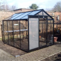 Serre de jardin R204H 6,91m² en aluminium noir et verre trempé BLACKLINE – ACD